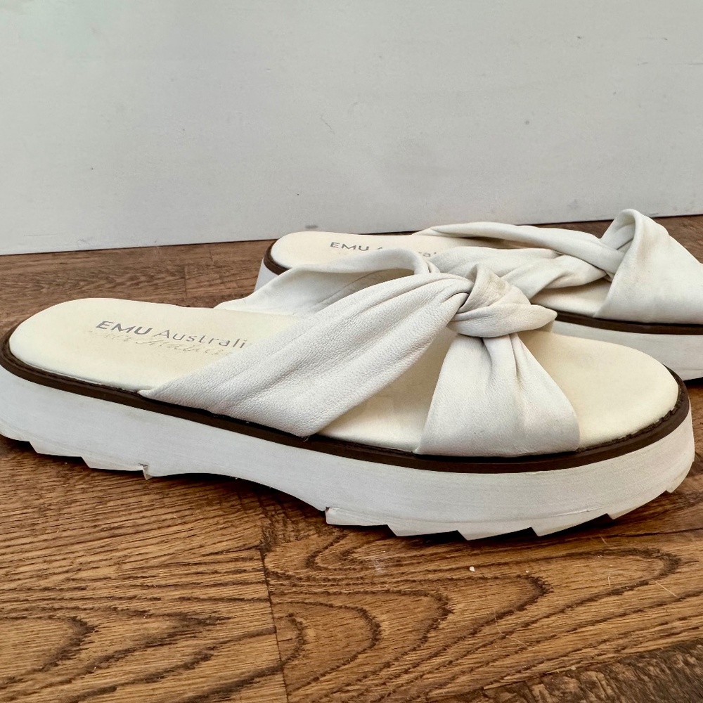 Emu Australia Silky Sandals‎ Shoes Nappa Leather Chunky Women's Size 8